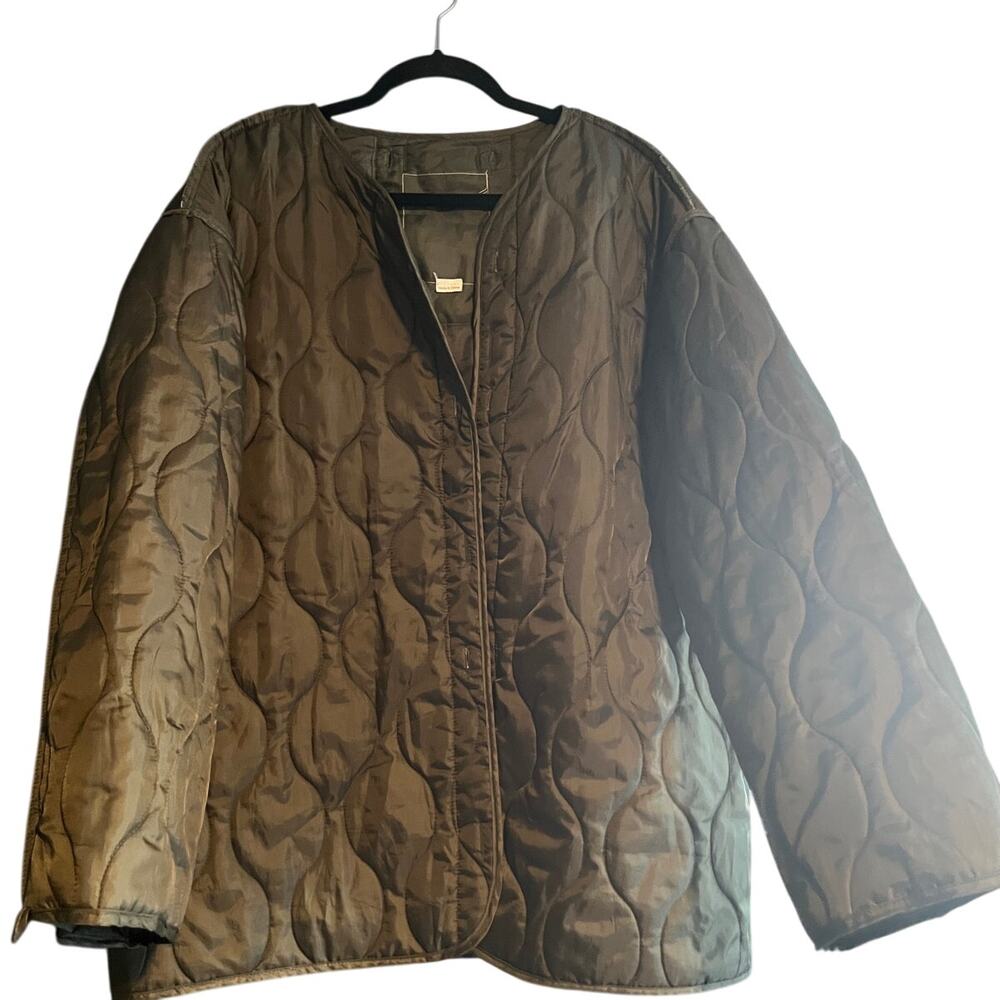 Military army liner jacket green xl